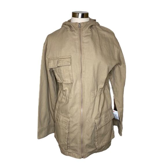 Asos Design Oversized Washed Hooded Parka with Cargo Pockets in Sand Women’s 4 - Picture 13 of 14